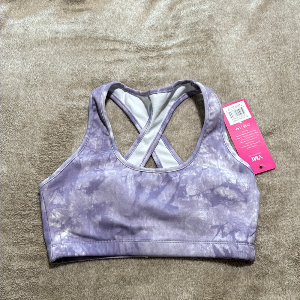 YMI Size Medium Purple Tie-Dye Sports Bra